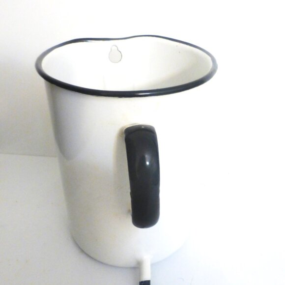 Antique Enamel RAIN CATCHER w/ SPOUT Farm House Country Style - Picture 2 of 5